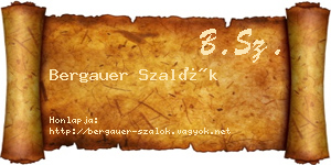 Bergauer Szalók névjegykártya